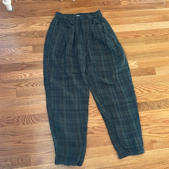 Free People CP Shades Plaid Trousers Millstone Size small NWT - Picture 3 of 12